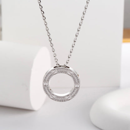 [AURORA]LOVE NECKLACE 16MM  FULL DIAMOND