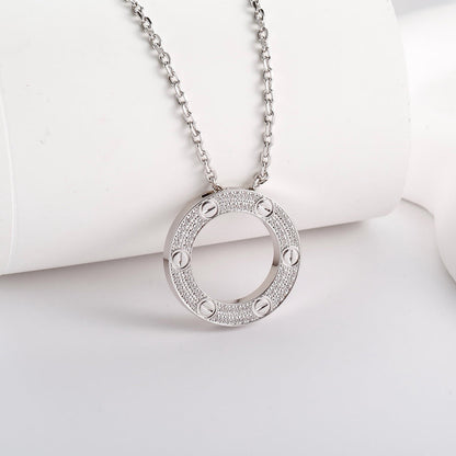 [AURORA]LOVE NECKLACE 16MM  FULL DIAMOND