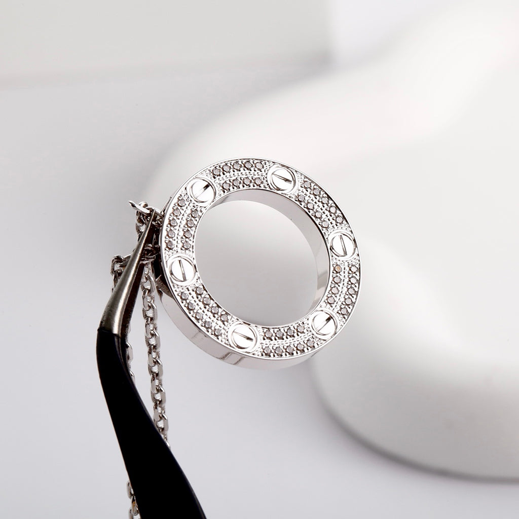 [AURORA]LOVE NECKLACE 16MM  FULL DIAMOND