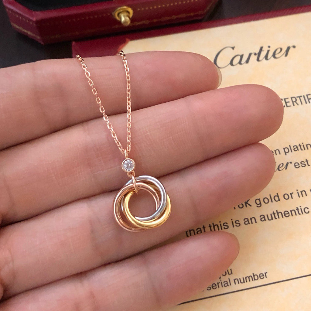 [AURORA]TRINITY  NECKLACE 1 DIAMOND