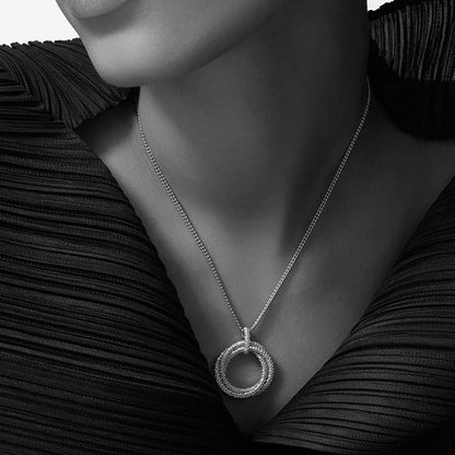 [AURORA]TRINITY LARGE FULL DIAMOND  NECKLACE