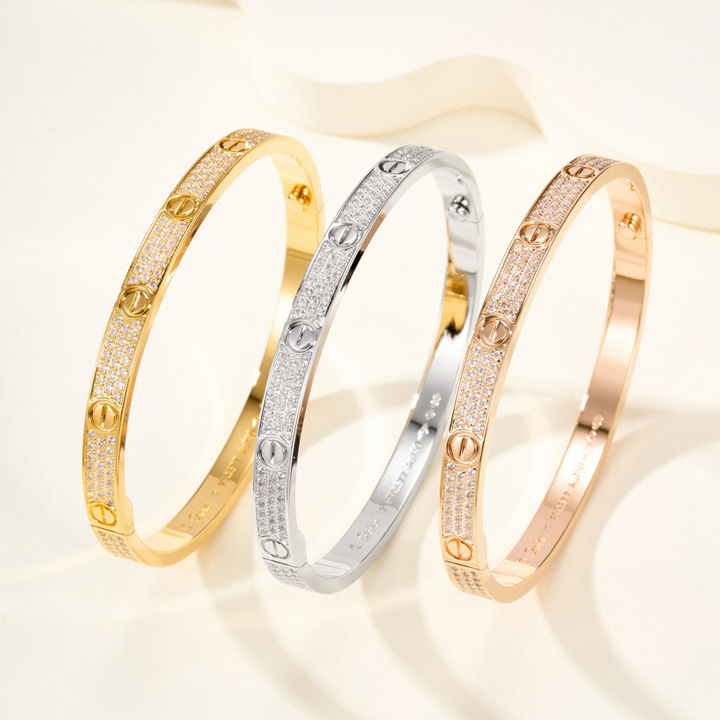 [AURORA]LOVE BRACELET 4.8MM DIAMOND-PAVED