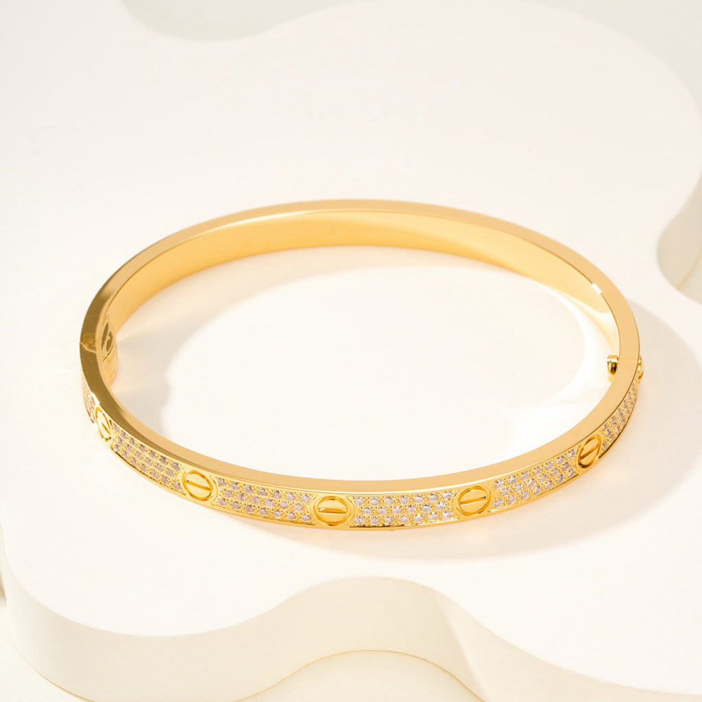 [AURORA]LOVE BRACELET 4.8MM DIAMOND-PAVED