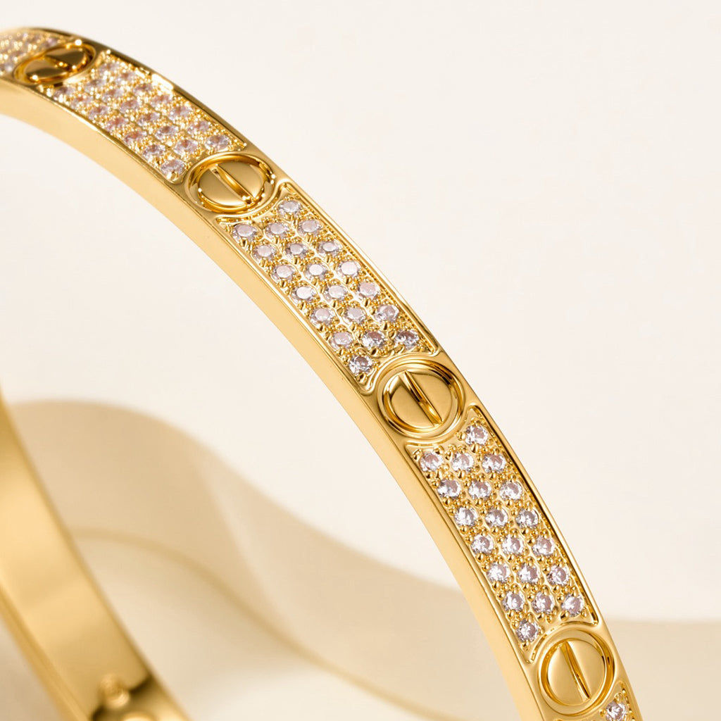 [AURORA]LOVE BRACELET 4.8MM DIAMOND-PAVED