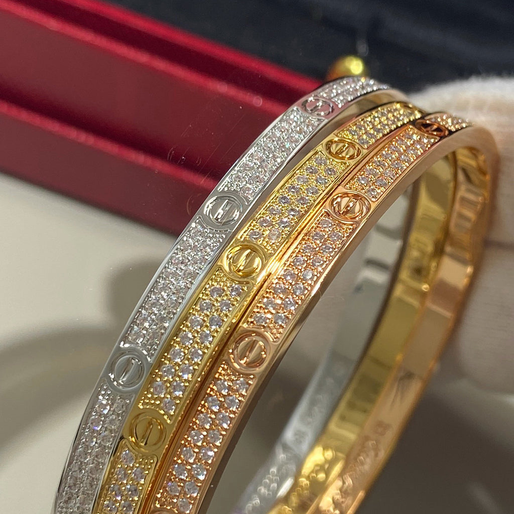 [AURORA]LOVE BRACELET 3.65MM DIAMOND-PAVED