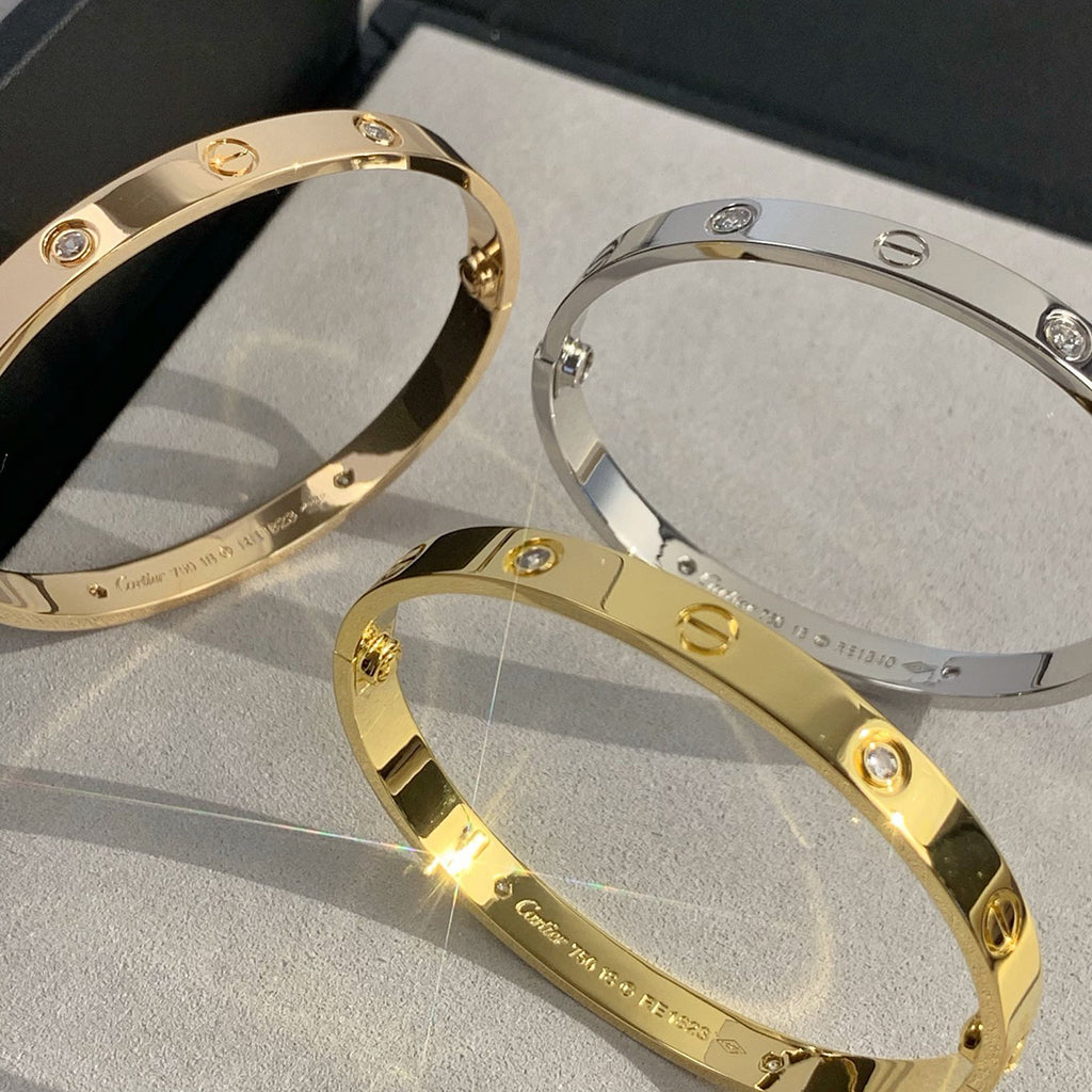 [AURORA]LOVE BRACELET 6.1MM 4 DIAMONDS