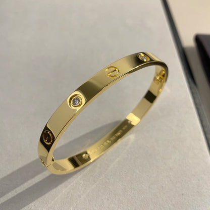 [AURORA]LOVE BRACELET 6.1MM 4 DIAMONDS