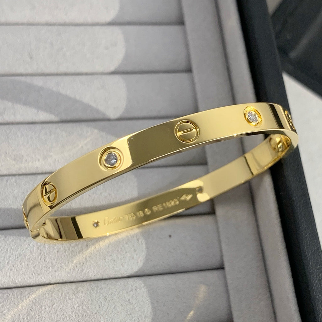 [AURORA]LOVE BRACELET 6.1MM 4 DIAMONDS