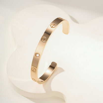 [AURORA]LOVE BRACELET 6.1MM 1 DIAMOND OPEN CUFF
