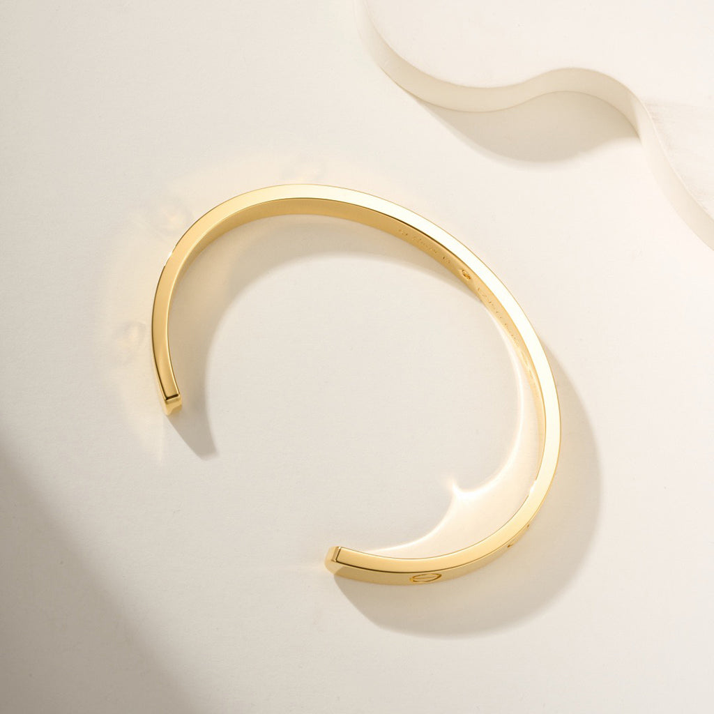 [AURORA]LOVE BRACELET 6.1MM 1 DIAMOND OPEN CUFF