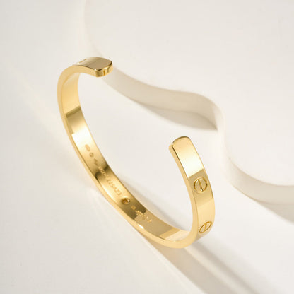 [AURORA]LOVE BRACELET 6.1MM 1 DIAMOND OPEN CUFF