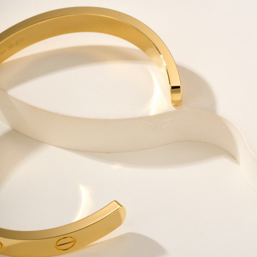 [AURORA]LOVE BRACELET 6.1MM 1 DIAMOND OPEN CUFF