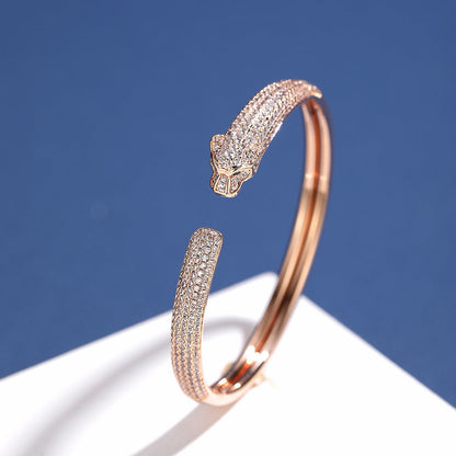 [AURORA]PANTHERE FULL DIAMOND OPEN BRACELET