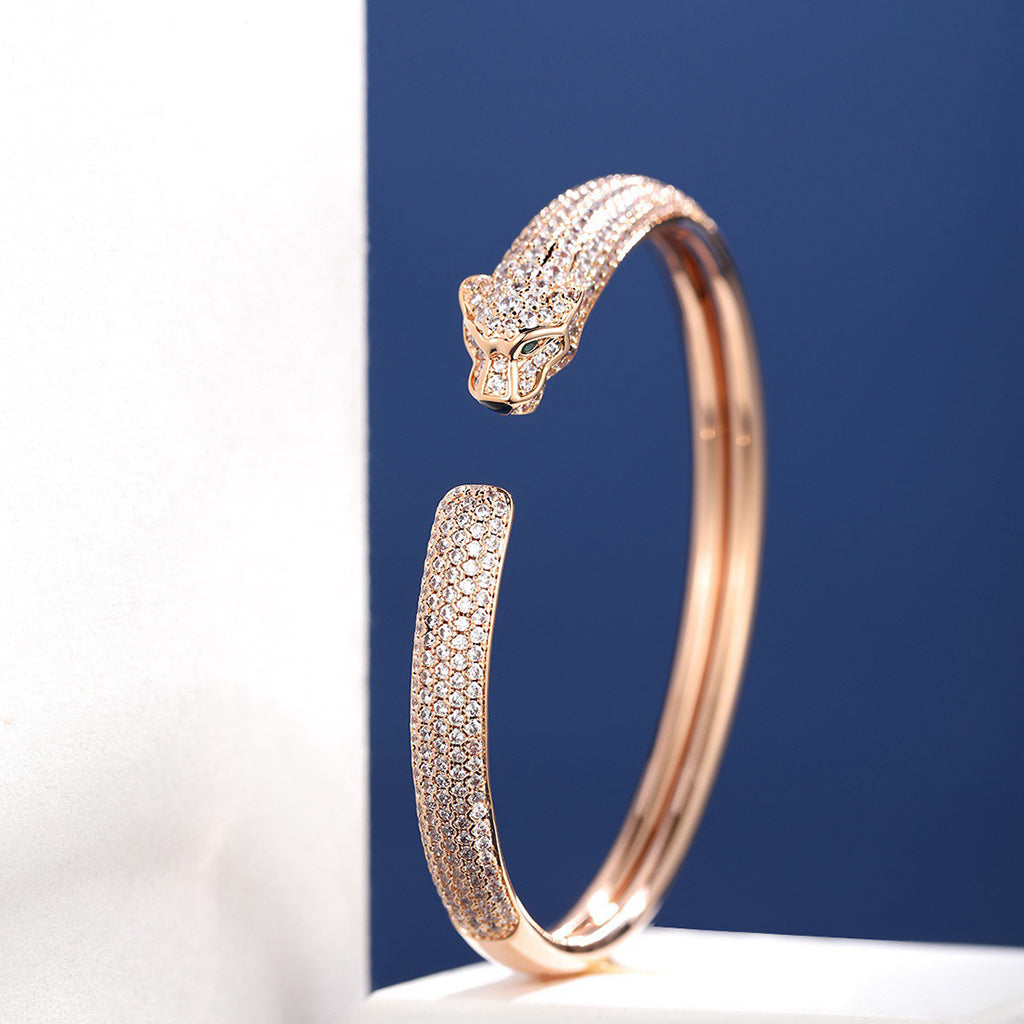 [AURORA]PANTHERE FULL DIAMOND OPEN BRACELET