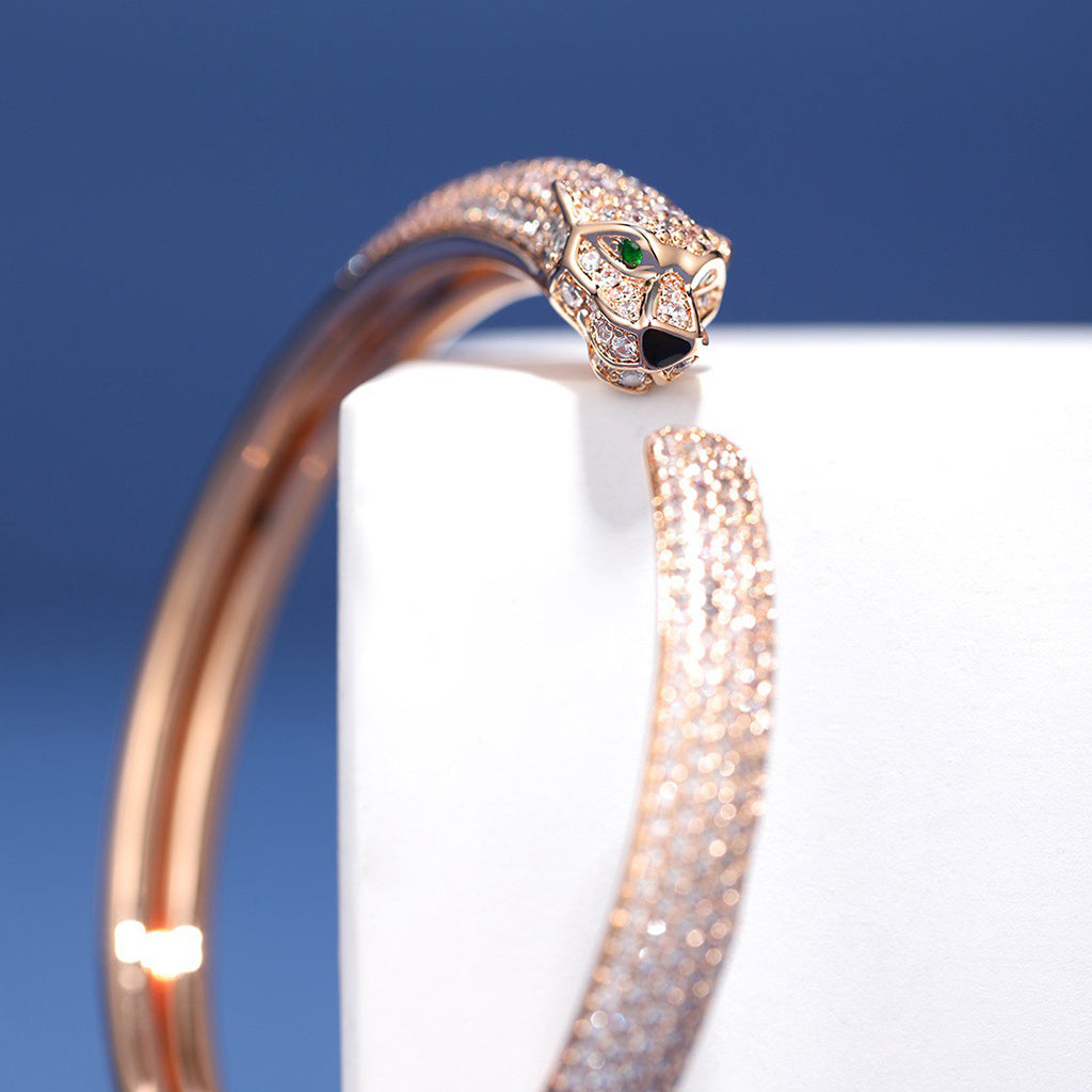 [AURORA]PANTHERE FULL DIAMOND OPEN BRACELET