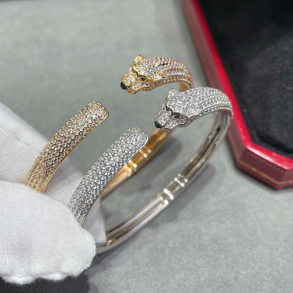 [AURORA]PANTHERE FULL DIAMOND OPEN BRACELET