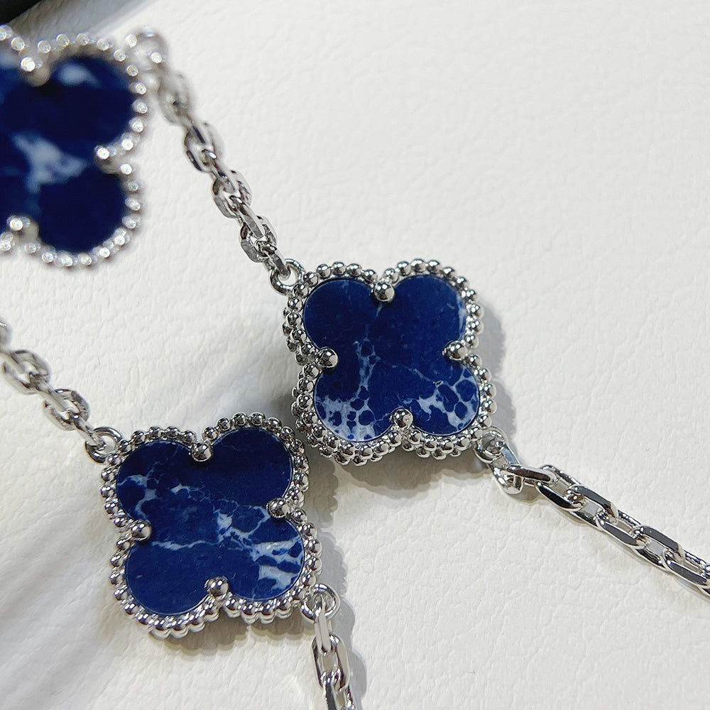 [Aurora]CLOVER 5 MOTIF PIETERSITE SILVER BRACELET