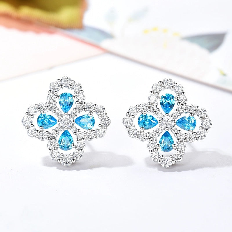 [AURORA]LOOP EARRINGS FULL MOTIF DIAMOND 16MM