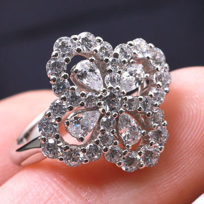 [AURORA]LOOP RING VOLLMOTIV DIAMANT 16MM SILBER