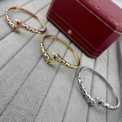 [AURORA]PANTHERE DOUBLE HEADED OPEN BRACELET