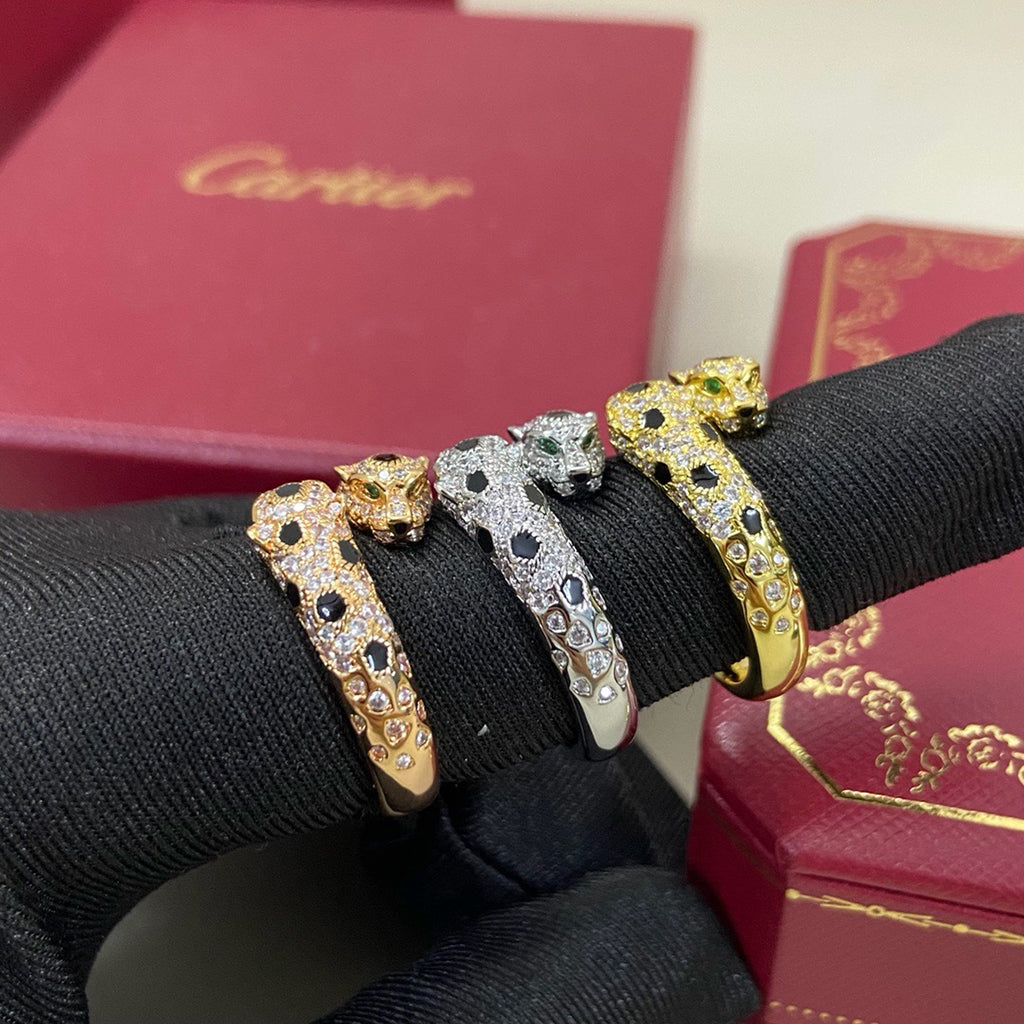[AURORA]PANTHERE DOUBLE HEADED FULL DIAMOND  RING