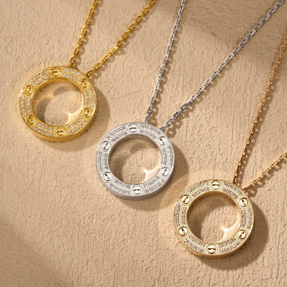 [AURORA]LOVE NECKLACE 16MM  FULL DIAMOND