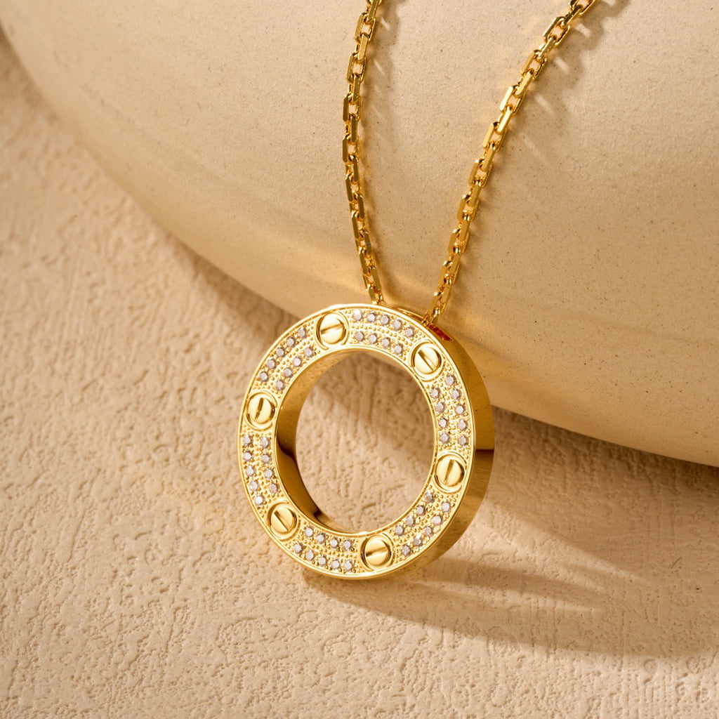 [AURORA]LOVE NECKLACE 16MM  FULL DIAMOND