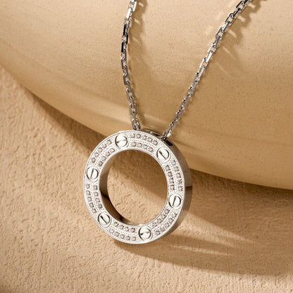 [AURORA]LOVE NECKLACE 16MM  FULL DIAMOND