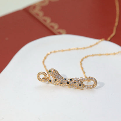 [AURORA]PANTHERE PAVED DIAMOND NECKLACE