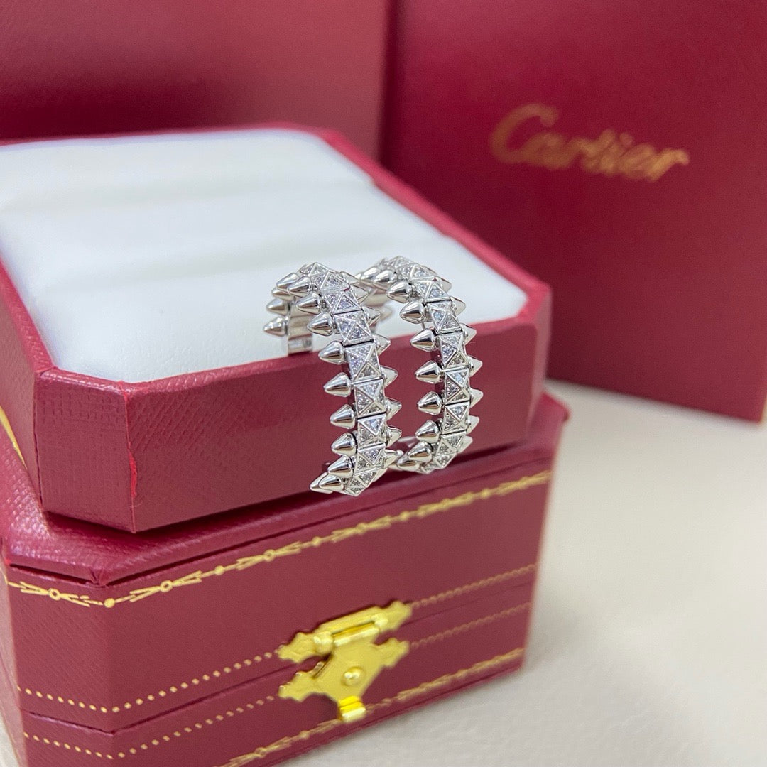 [AURORA]CLASH 6.4MM FULL DIAMOND SMALL EARRINGS