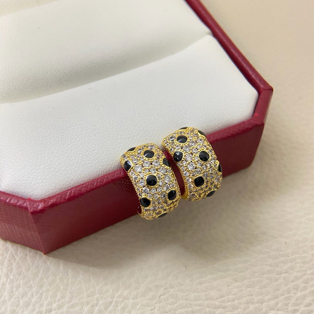 [AURORA]PANTHERE MINI FULL DIAMOND EARRINGS