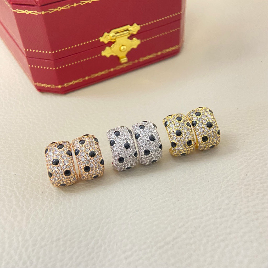 [AURORA]PANTHERE MINI FULL DIAMOND EARRINGS