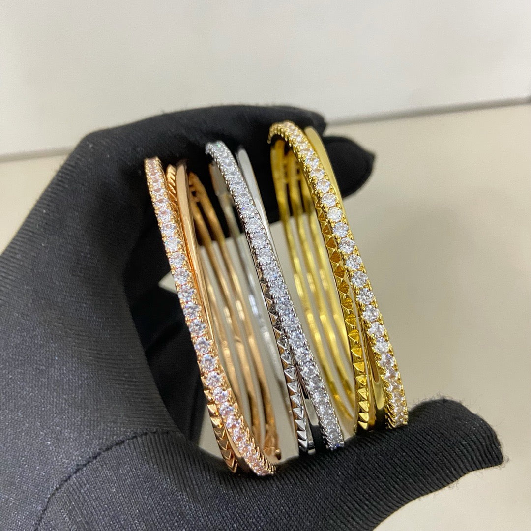 [AURORA]ETINCELLE HALF-PAVED DIAMOND BRACELET
