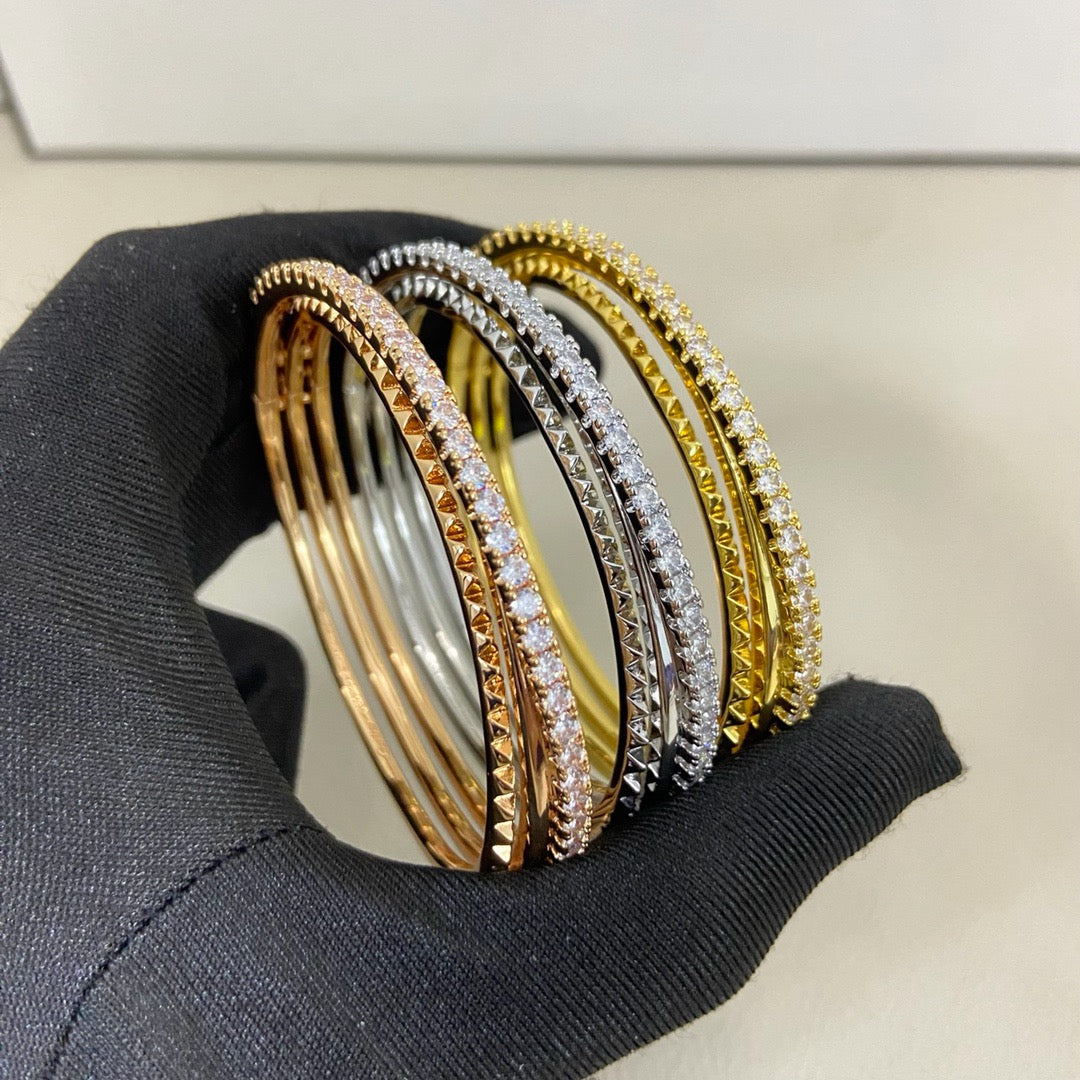 [AURORA]ETINCELLE HALF-PAVED DIAMOND BRACELET