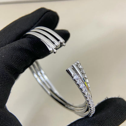 [AURORA]ETINCELLE HALF-PAVED DIAMOND BRACELET