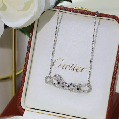 [AURORA]PANTHERE PAVED DIAMOND NECKLACE