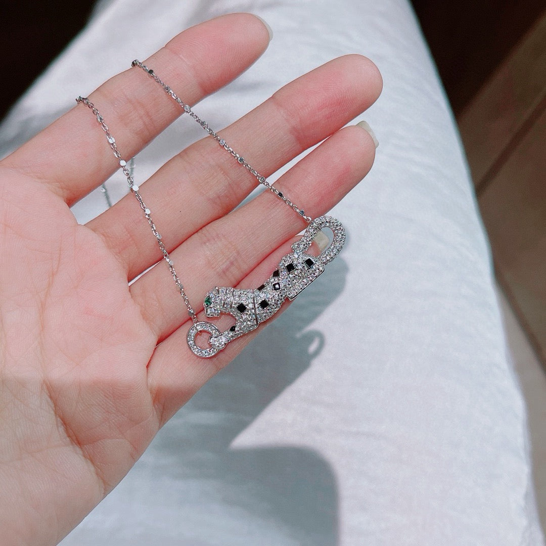 [AURORA]PANTHERE PAVED DIAMOND NECKLACE
