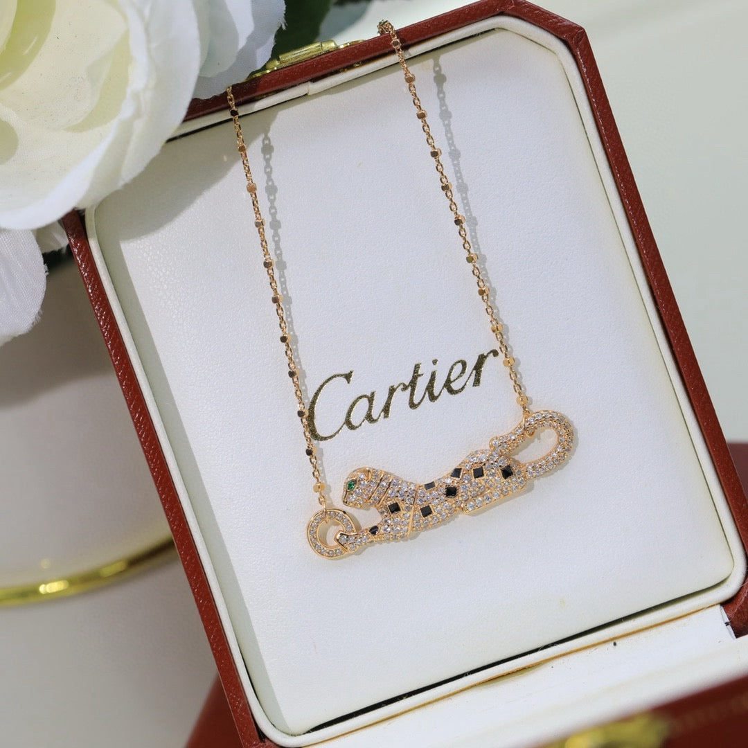 [AURORA]PANTHERE PAVED DIAMOND NECKLACE