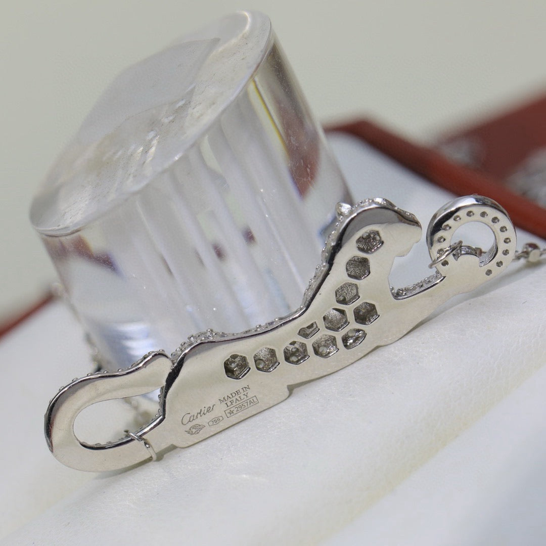 [AURORA]PANTHERE PAVED DIAMOND NECKLACE