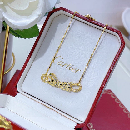 [AURORA]PANTHERE PAVED DIAMOND NECKLACE