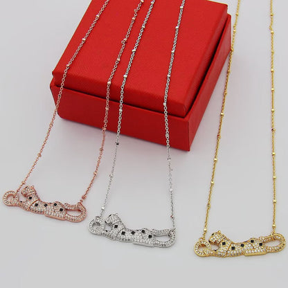 [AURORA]PANTHERE PAVED DIAMOND NECKLACE