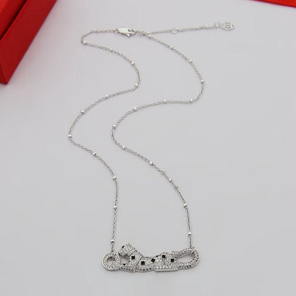 [AURORA]PANTHERE PAVED DIAMOND NECKLACE