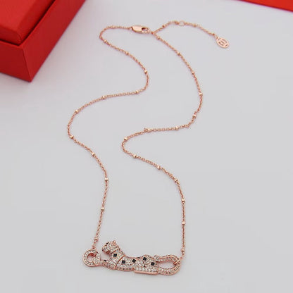 [AURORA]PANTHERE PAVED DIAMOND NECKLACE