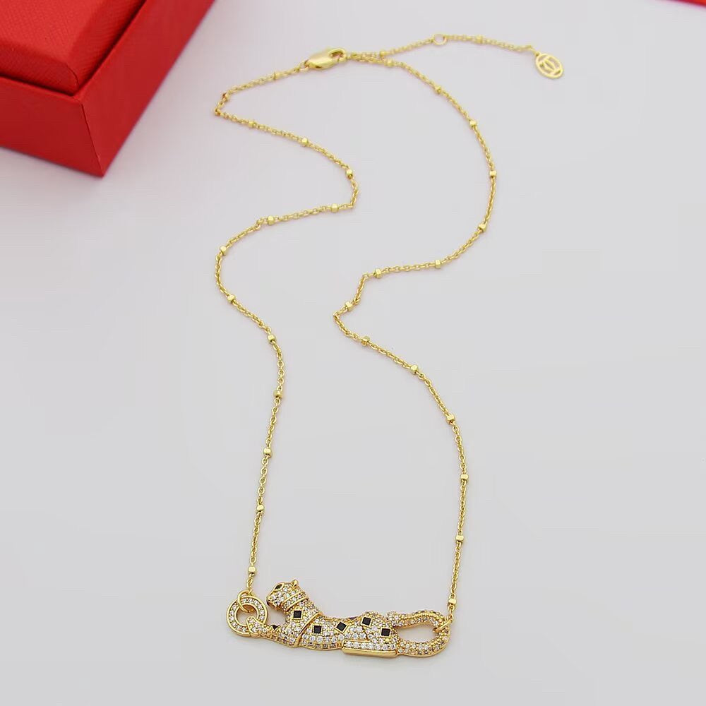 [AURORA]PANTHERE PAVED DIAMOND NECKLACE