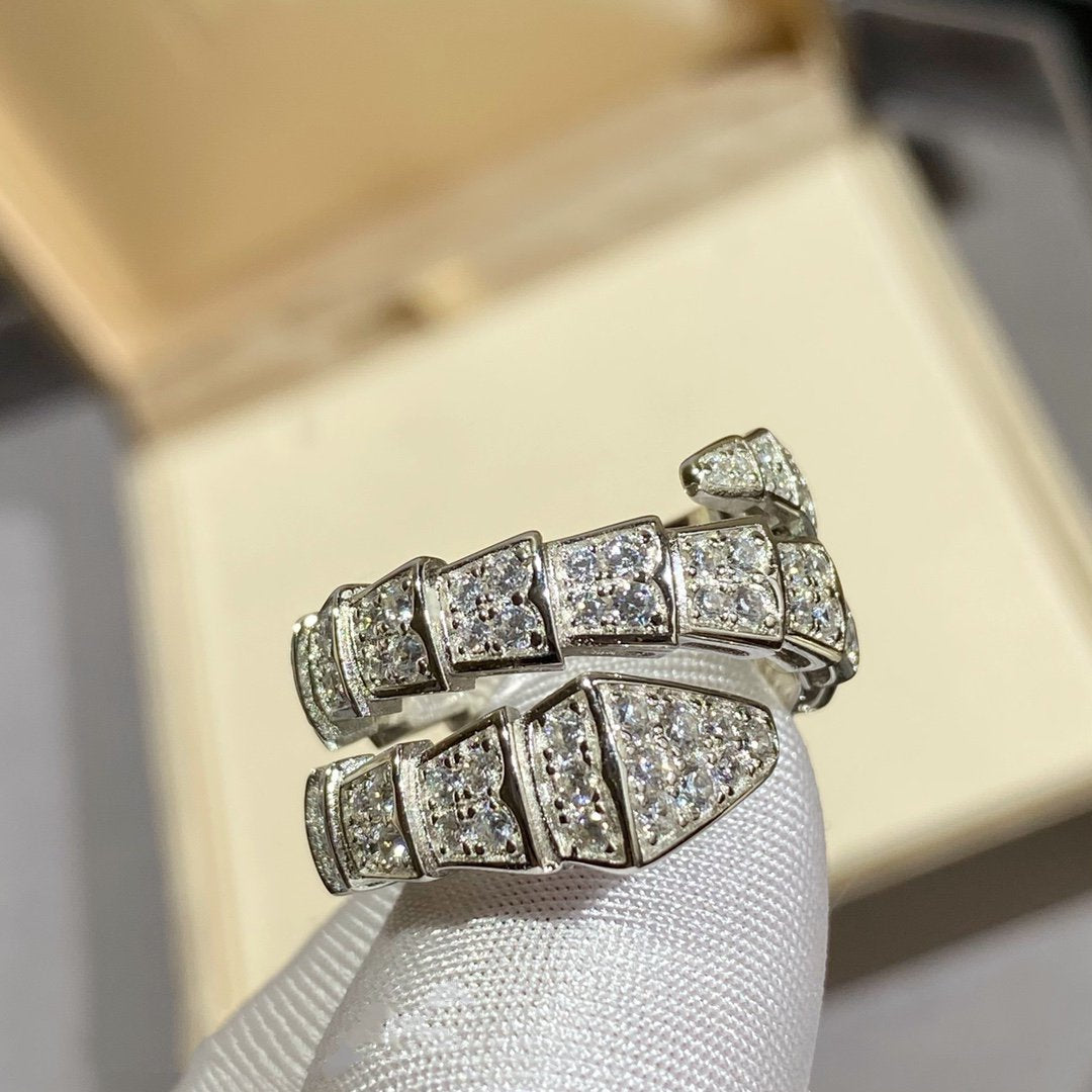 [AURORA]SERPENTI DOPPELRING SILBER MIT DIAMANTEN