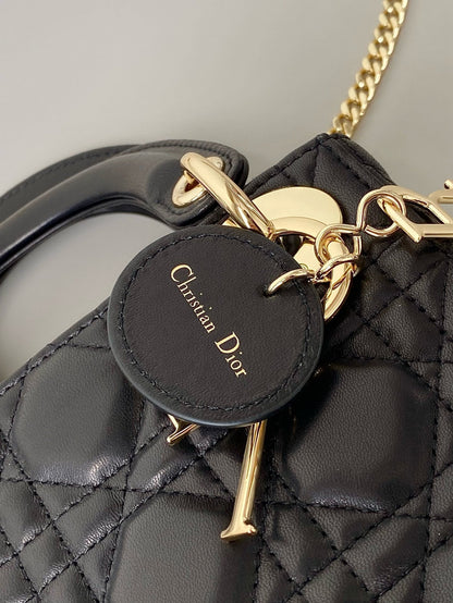 MINI MY LADY 17 BLACK CALFSKIN GOLD HARDWARE