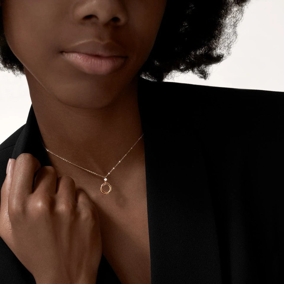 [AURORA]TRINITY  NECKLACE 1 DIAMOND