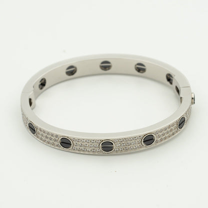 [AURORA]LOVE BRACELET 6.1MM DIAMOND-PAVED CERAMIC