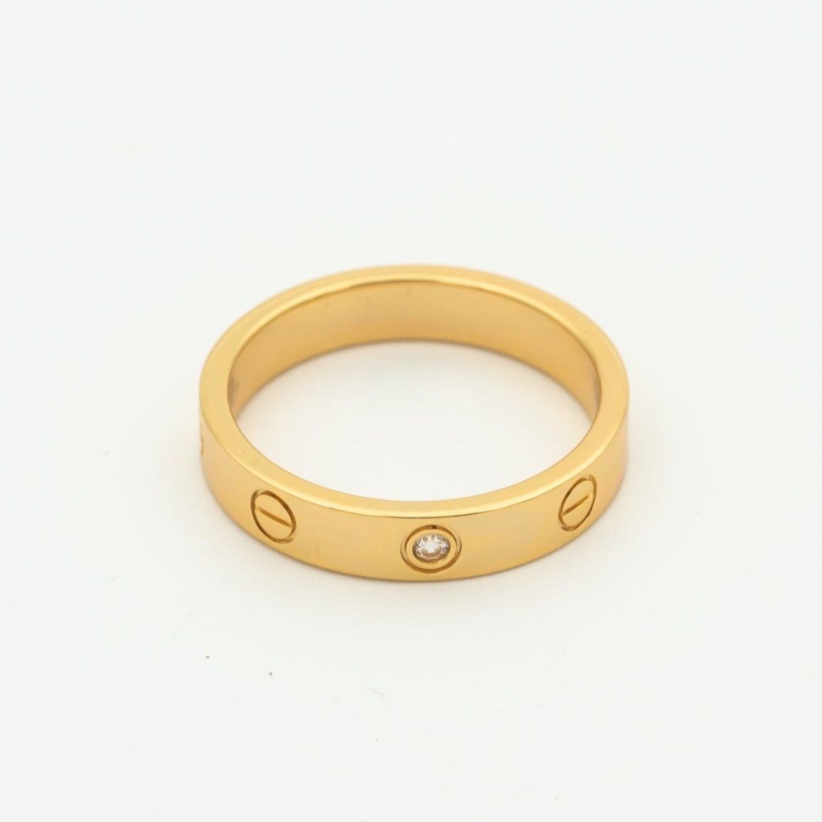 [Aurora]LOVE RING 4MM 1 DIAMOND PINK GOLD