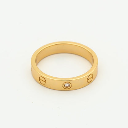 [Aurora]LOVE RING 4MM 1 DIAMOND PINK GOLD